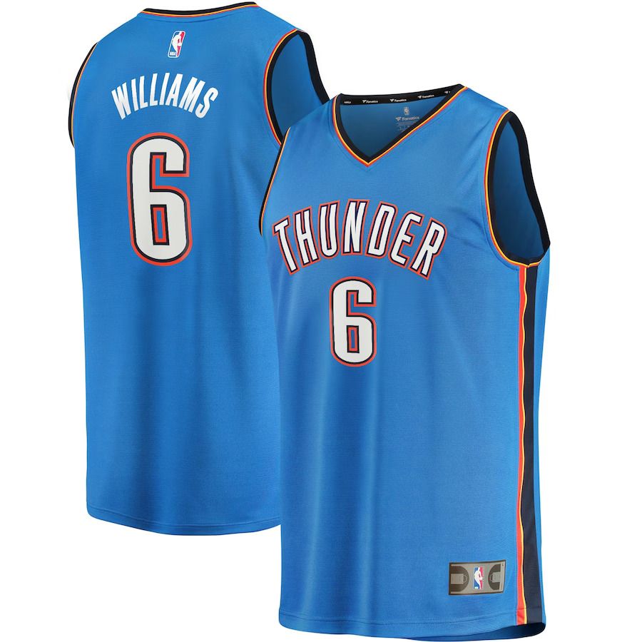 Men Oklahoma City Thunder #6 Jaylin Williams Fanatics Branded Blue Icon Edition 2021-22 Fast Break Replica NBA Jersey->customized nba jersey->Custom Jersey